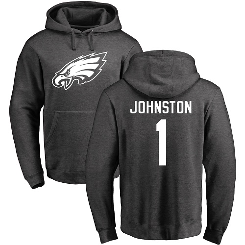 Men Philadelphia Eagles #1 Cameron Johnston Ash One Color NFL Pullover Hoodie Sweatshirts->philadelphia eagles->NFL Jersey